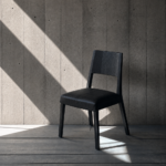 Silla Borneo Total Black madera y cuero